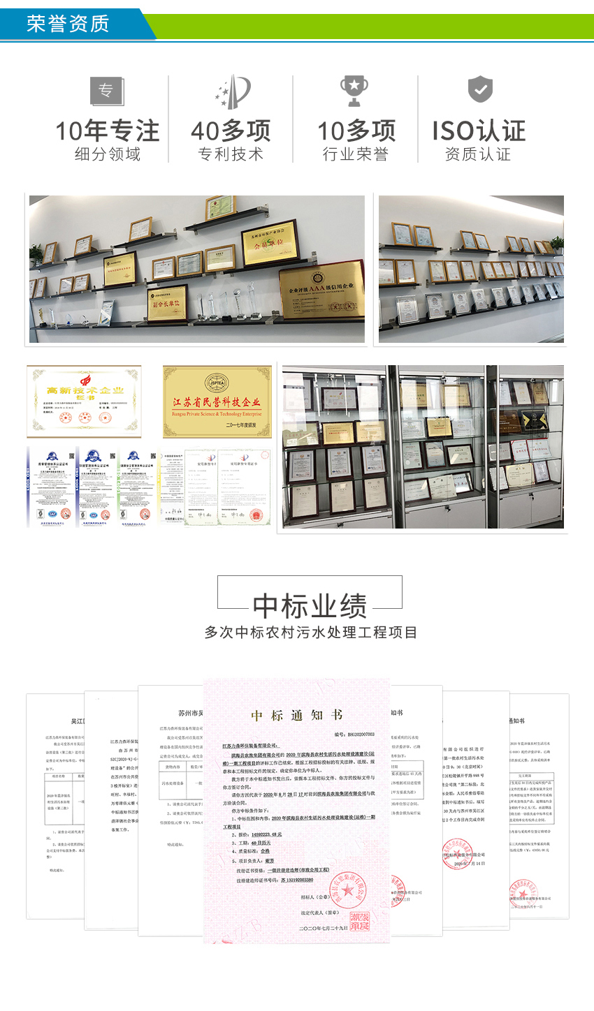 LD-SC農(nóng)村污水處理設(shè)備榮獲多項專利資質(zhì)認證